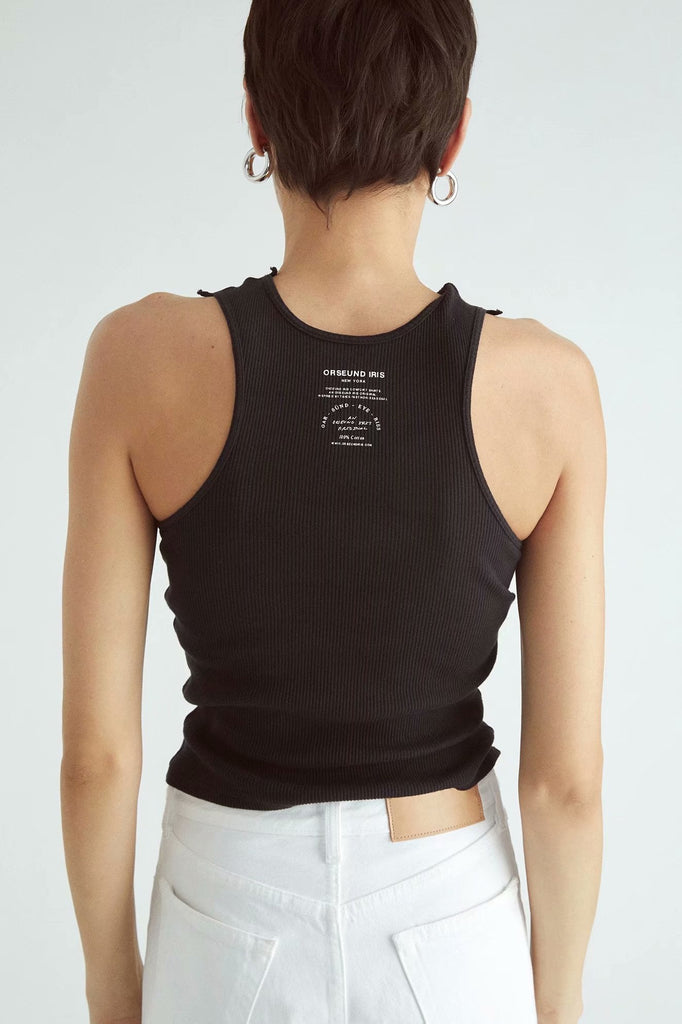 Kukombo Embroidery Letter Women Tank Tops Sleeveless Ribbed Short Crop Top Mujer Verano 2023 Fashion Streetwear Casual Clothes