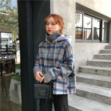 Christmas Gift Korea Version Fake Two-piece Hoodie Women's Turtleneck Oversized Harajuku Clothing Cversized Jacker Winter Casual Sweatshirt New