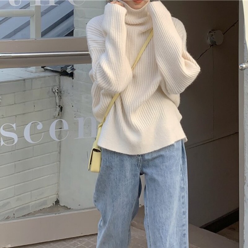 Christmas Gift Casual Warm Turtleneck Sweaters for Women 2022 Autumn Winter Skinny Full Sleeve Ladies Knitted Pullovers Femme Outerwear Tops