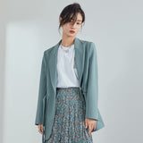 Kukombo Lady Belt Casual Black Blazer Women Solid Long Sleeve Oversized Blazer Yellow Jacket Female Elegant Business Coat