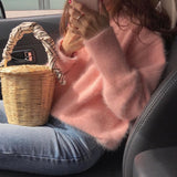 Christmas Gift BGTEEVER 2021 Casual Warm O-neck Winter Women Sweater Long-sleeved Female Knitted Jumpers Pullover Sweater Knit Tops