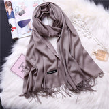 Christmas Gift 2021 women scarf solid cashmere scarves lady shawls and wraps winter head scarf pashmina long size foulard hijab wholesale