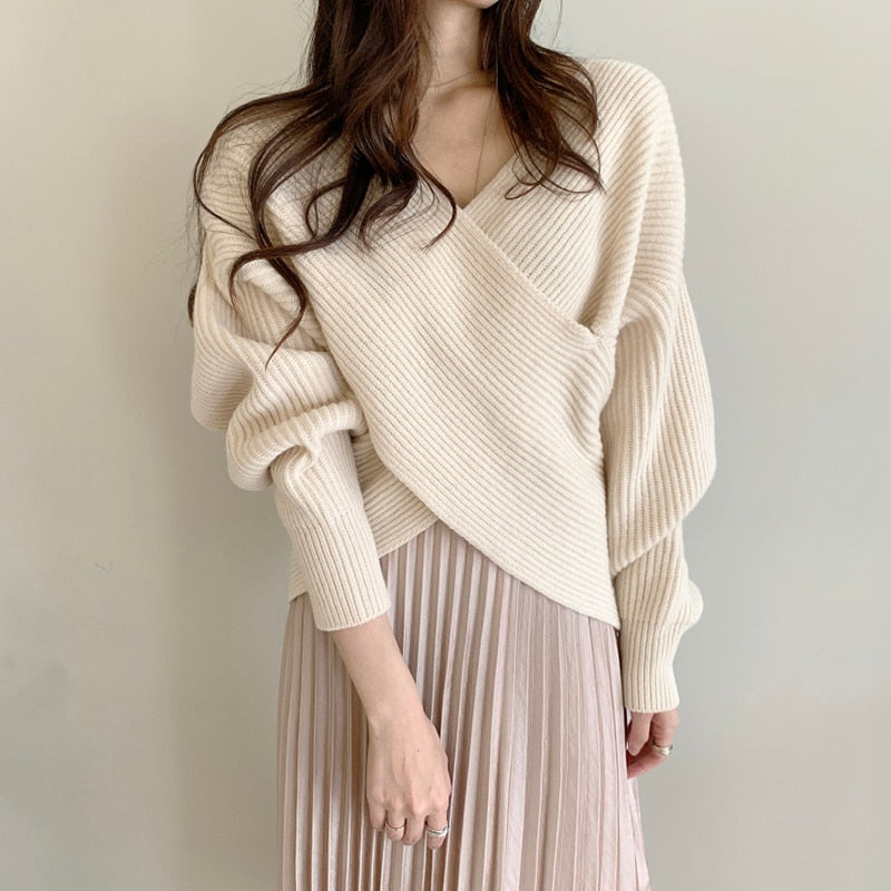 Christmas Gift Fall 2021 Women Clothing Women Sweater Pullover Female Knitting Sweaters Skinny Tops Loose Elegant Knitted Outerwear Thin Slim