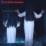 Halloween Kukombo Halloween Carnival Party Adult Cosplay Sadako Costume Female Masquerade Ghost Bride Horror Vampire Make-Up Outsuits Props