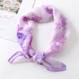 Kukombo 2022 Women Chiffon Hair Scarf Square Neck Scarves Bag Handle Tie Foulard Lady Neckerchief Bandana Shawls and Wraps