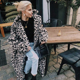 Christmas Gift Luxury Fashion Leopard Long Teddy Bear Jackets Coats Women 2021 Winter Thick Warm Outerwear Brand Fashion Faux Fur Coat Female