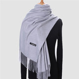 Christmas Gift 2021 Winter Scarf For Women Long Warm Cashmere Scarves Hijab Solid Lady Shawl Wrap Female Pashmina Bandana Head Scarfs Echarpe