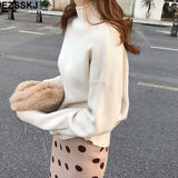 Christmas Gift oversize Sweater Women Pullover Casual Turtleneck Long Sleeve chic loose 2021 Knit Sweater Female Jumpers soft top