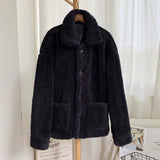 Christmas Gift 2021 Winter Thicken Warm Teddy Fur Jacket Coat Women Casual Fashion Lamb Faux Fur Overcoat Fluffy Cozy Loose Outerwear Female