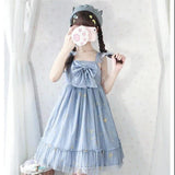 Kukombo Hstar Cute Women's Lolita OP Dress Flouncing Trim Japanese Harajuku Long Sleeves Victorian Dress Vestidos Gothic Lolita Cosplay
