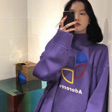 Christmas Gift Chic Embroidery Colorful Sector Knitted Sweater Unisex 2021 Autumn Brand New Letter Pullover Top High Street Loose Warm Knitwear