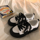 Kukombo Women Sneakers Kawaii White Harajuku Sports Shoes Cow Print Lolita Flat Platform Vulcanize Korean Running Rubber Casual