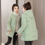 Christmas Gift 2021 New Winter Parkas Women Jacket Long Coat Slim Female Down Cotton Parka Hooded Thick Warm Overcoat Loose Casual Jackets