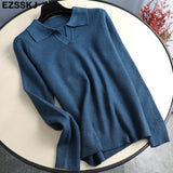Christmas Gift Polo callor women's sweaters 2021 Thin Autumn Winte wool swearter slim female Women chic female loose women's jumper pull