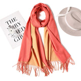 Christmas Gift Hot 2021 Winter Scarf Double Side Women's Scarves Fashion Warm And Soft Cashmere Scarf Lady Shawls Pashmina Foulard Tassel