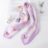 Kukombo 2022 Women Chiffon Hair Scarf Square Neck Scarves Bag Handle Tie Foulard Lady Neckerchief Bandana Shawls and Wraps