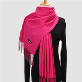 Christmas Gift 2021 Winter Scarf For Women Long Warm Cashmere Scarves Hijab Solid Lady Shawl Wrap Female Pashmina Bandana Head Scarfs Echarpe