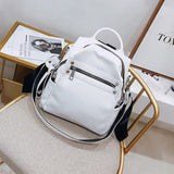Kukombo Women's Backpack PU Leather Shoulder Bag Backpacks For Female New Ladies Simple Fashion Desiger 2022 Women Solid Color Mochila