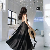 Kukombo  Women Summer Dress Sexy Spaghetti Strap Backless Back Belt Long Dress Retro Temperament Strapless Chiffon Dress Female Vestidos