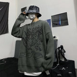 Christmas Gift Vintage Loose Pullover Sweater Women Long Sleeve Dinosaur Pattern Knit Tops Jumpers Korean Fashion New Streetwear свитер женский