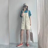 Kukombo Women's Jumpsuits Plus Size Denim Overalls Black High Waist All-Match Korean Preppy Style 2022 Summer Pocket Adjustable Overalls