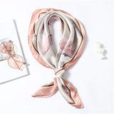 Kukombo New Silk Scarf Square for Women 70x70cm Small Neck Scarves Lady Shawl Fashion Print Hijab Brand Designer High Quality Scarfs