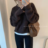 Christmas Gift 2021 Women Sweater Pullover Female Knitting Overszie Long Sleeve Loose Elegant Knitted Thick Outerwear Womens Winter Sweaters