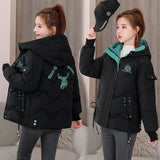 Kukombo Christmas Gift Women's Coat Hooded Parkas 2021 New Winter Jacket Down Cotton Padded Jacket Coat Warm Thick Parka Female Overcoat Outwear P934