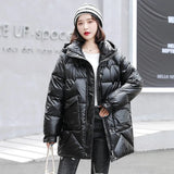 Christmas Gift 2021 New Winter Jacket Parkas Coat Women's Clothes Long Coat Fashion Loose Casual Hooded Cotton Padded Parka Jacket Basic Coat