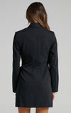 Kukombo Streetwear Lace Up Wrapped Blazer Long Sleeve Blazer Coat Women Autumn Female Turndown Collar Black Blazer New
