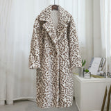 Christmas Gift Luxury Fashion Leopard Long Teddy Bear Jackets Coats Women 2021 Winter Thick Warm Outerwear Brand Fashion Faux Fur Coat Female