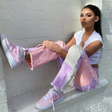 Kukombo Patchwork Straight Women's jeans Baggy Vintage High Waist Boyfriends Mom Denim Distressed Streetwear 2023 Female