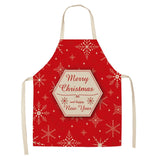 Linen Merry Christmas Apron Christmas Decorations for Home Kitchen Accessories Natal Navidad 2021 New Year Christmas Gifts