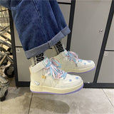 Kukombo Women's Sneakers Platforms Lolita Sport Female Flats Shoes Tennis Femme Boots White Running Kawaii Anime Basket Harajuku