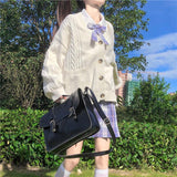 Christmas Gift 2021 new sweet cute girl knitting sweater lazy college style loose sleeve Harajuku girl JK uniform sweater coat s ~ 2XL