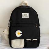 College Student Ladies Cute Backpack Women Flower Female Harajuku School Bags Book Kawaii Backpack Nylon Girl Trendy Bag Fashion K46