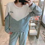 Christmas Gift Wholesale 2021 WAVMIT Autumn Winter Women Warm Flannel Pajama Set Thicken Girl Print Pyjama Set Long Sleeve Sleepwear Set Women