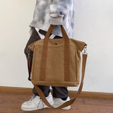 Back To College 2023 Vintage Canvas Bag For Women Large Capacity Casual Shoulder Bag Students Bookbags Winter Solid Color Crossbody Bags