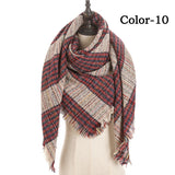 Christmas Gift 2021 New Winter Knitted Scarf Cashmere Pashmina Women Warm Neck Scarves Shawls Plaid Wraps Triangle Stoles Lady Bandana