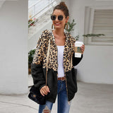 Christmas Gift 2021 Autumn Faux Fur Coat Women Leopard Teddy Coat Ladies Plush Hooded Winter Coat Women Fluffy Fur Teddy Jacket Female