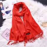 Christmas Gift 2021 women scarf solid cashmere scarves lady shawls and wraps winter head scarf pashmina long size foulard hijab wholesale