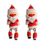 Christmas Gift 2022 Christmas Cartoon Stud Earring 3d Santa Claus Earring Handmade Polymer Soft Clay Ear Stud Earrings Female Jewelry Gift