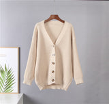Christmas Gift Hirsionsan Cashmere Long Sleeve Sweater Women 2021 New Single-Breasted Female Cardigan V Neck Soft Loose Knitted Outwear Jumpers