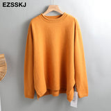 Christmas Gift Autumn Winter O-NECK oversize thick Sweater pullovers Women 2021 loose cashmere  turtleneck Sweater Pullover female Long Sleeve
