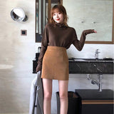 Christmas Gift Solid Turtleneck Knitted Women Pullovers 2021 Autumn Long Sleeve Strech Female Sweater Loose Bottoming Ladies Sweater