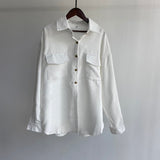 Christmas Gift Msfancy Corduroy Shirt Coat Women White Long Sleeve Single Breasted Coat 2021 Mujer Vintage Jacket Streetwear