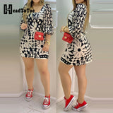 Kukombo Floral Print Lantern Sleeve Casual Dress Women Square Neck Mini Dress