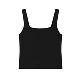 Christmas Gift high quality chic basic U-NECK Summer white knit Women tank top sexy sleeveless t-shirt  vintage top casual crop top t shirt