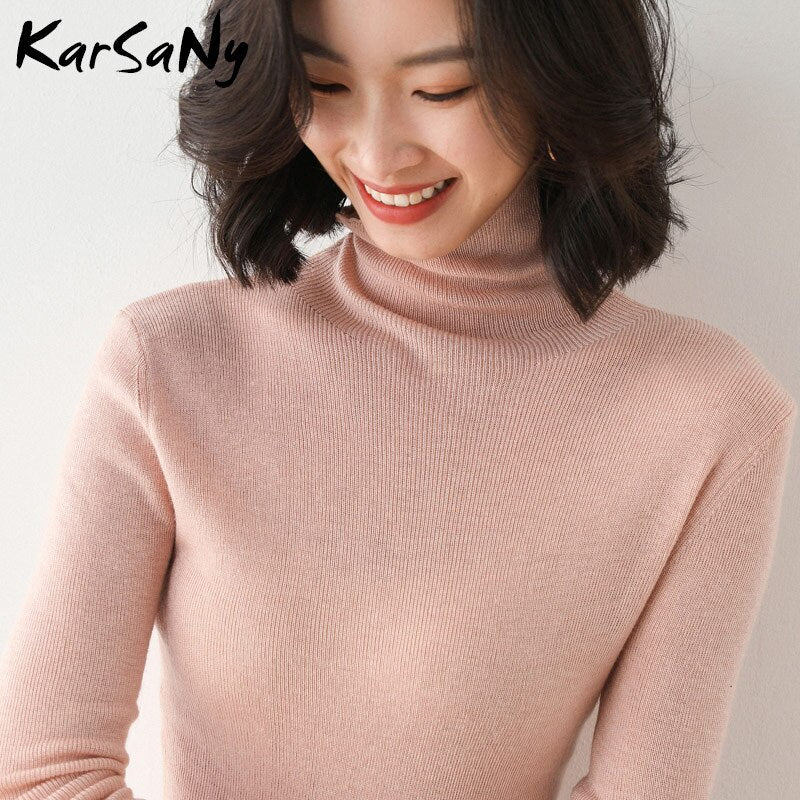 Christmas Gift Women's Winter Turtleneck Sweaters And Pullovers Warm Thin Stretch Sweater Women Winter Knitted Top Autumn Woman Sweaters Jumper