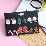 Christmas Gift Christmas Stud Earrings For Women Santa Claus Snowflake Earrings Women Accessories Gift Fashion Jewelry Wholesale New Years 2021